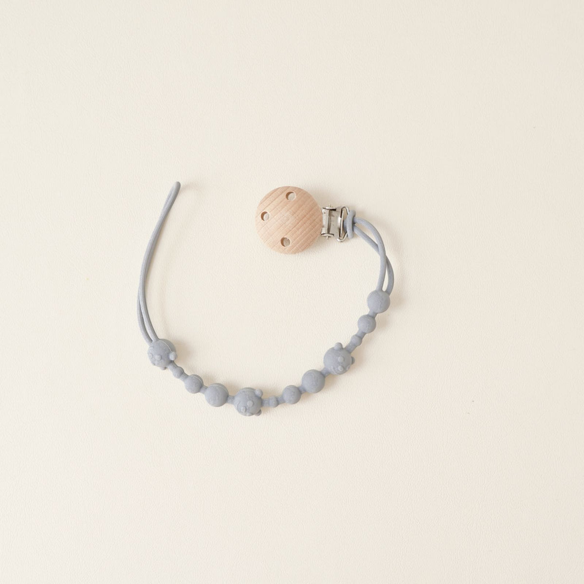 Baby Silikonperlen Beißring Schnullerclip mit Holz Sicherheitsclip