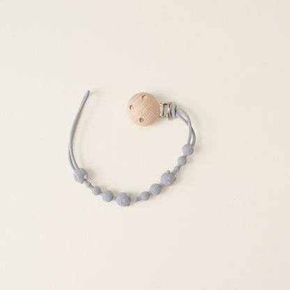 Baby Silikonperlen Beißring Schnullerclip mit Holz Sicherheitsclip