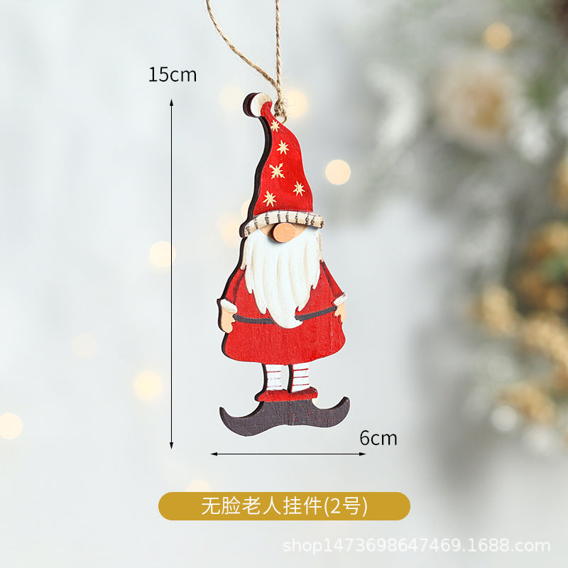 Dekorativer Holz-Santa-Gnom Ornament