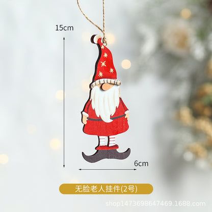 Dekorativer Holz-Santa-Gnom Ornament