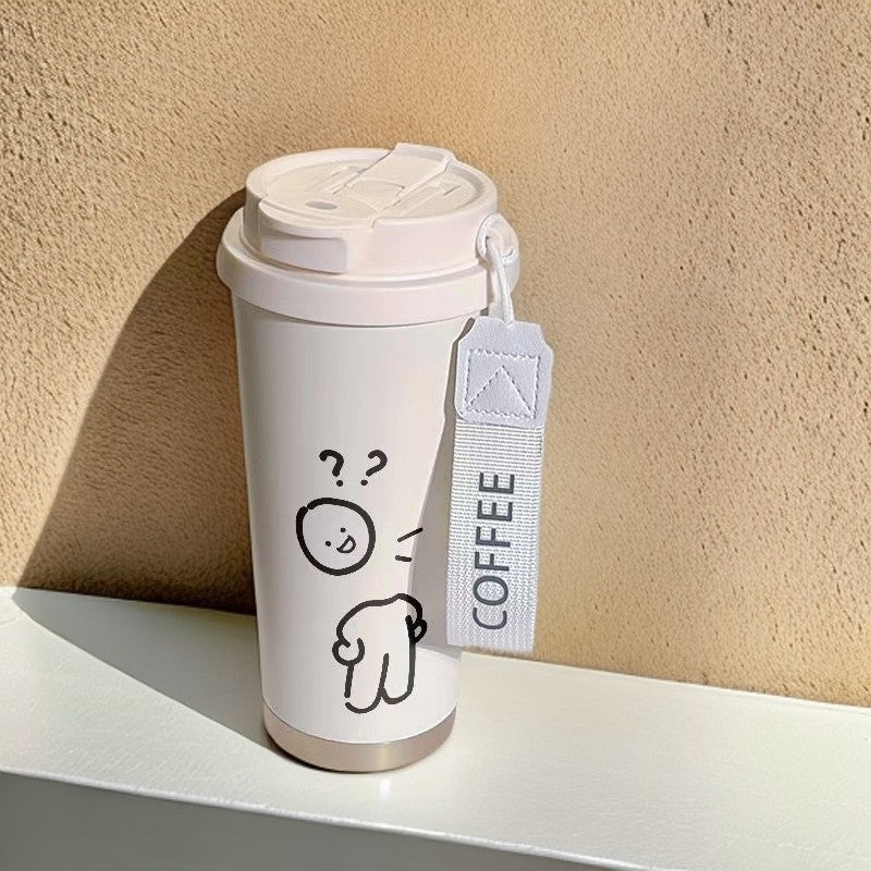 Damen Isolier-Trinkflasche mit praktischem Klappdeckel und charmantem Hello Kitty Design Brehn