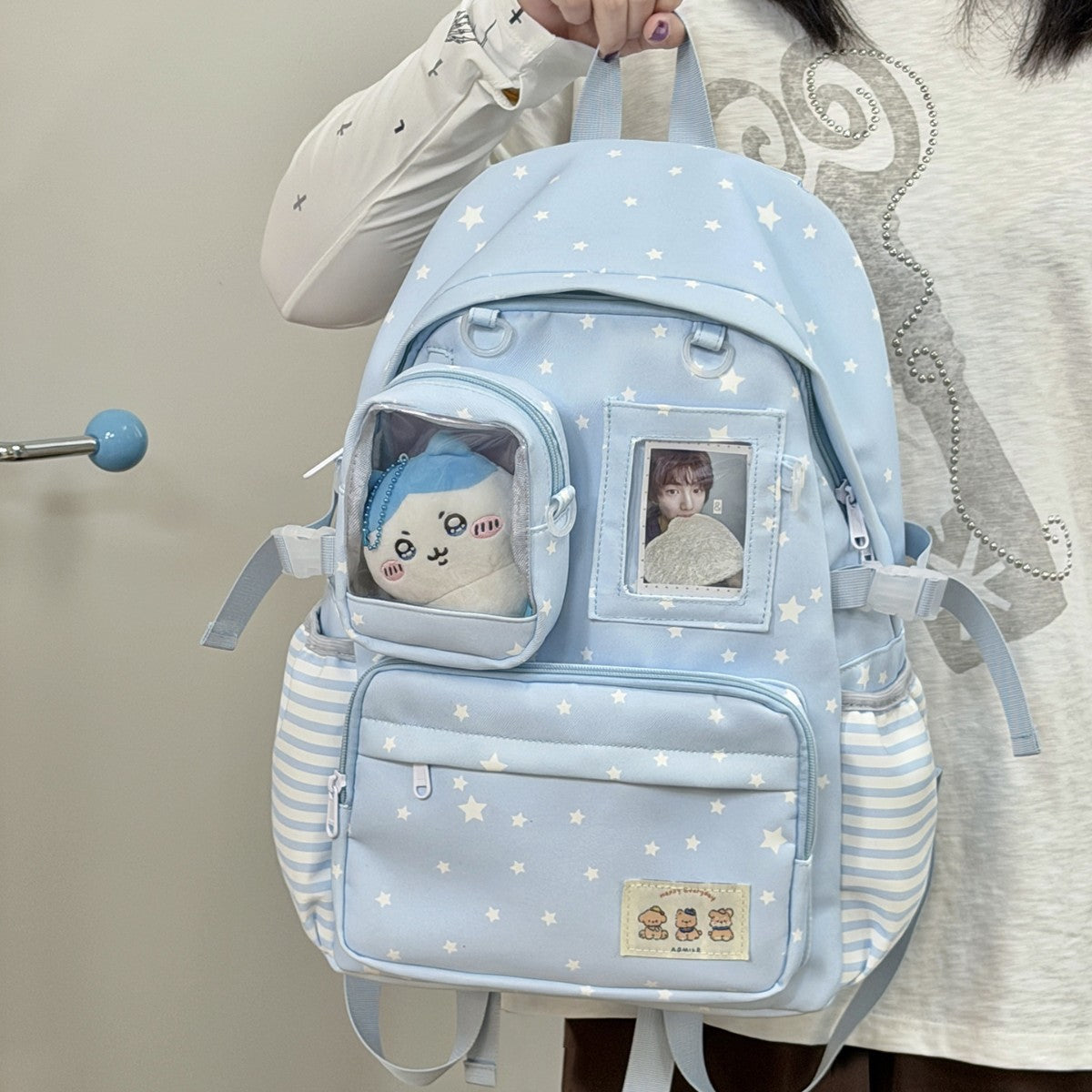 Niedlicher illustrierter Rucksack mit Sternenmuster