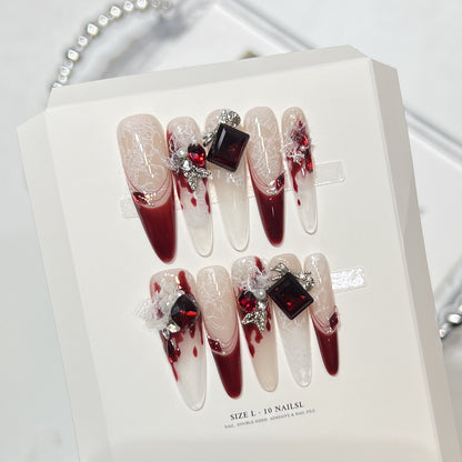 Elegantes dekoratives Press-On-Nagelkunst-Set Brehn