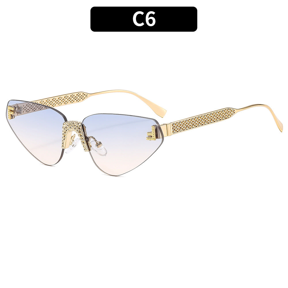 Mode Cat-Eye Sonnenbrille mit dekorativem goldenen Akzent