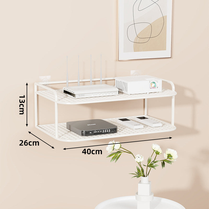 Wandmontierte belüftete Stahl-Dual-Tech-Regal für Router und Mediaplayer