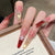Dekorative Lange Stiletto Press-On Nagelkunst Brehn