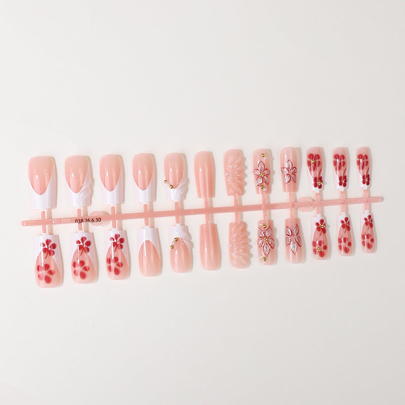 Blumenmuster Press-On Nagelspitzen Set Brehn
