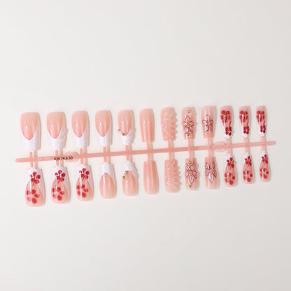 Blumenmuster Press-On Nagelspitzen Set Brehn