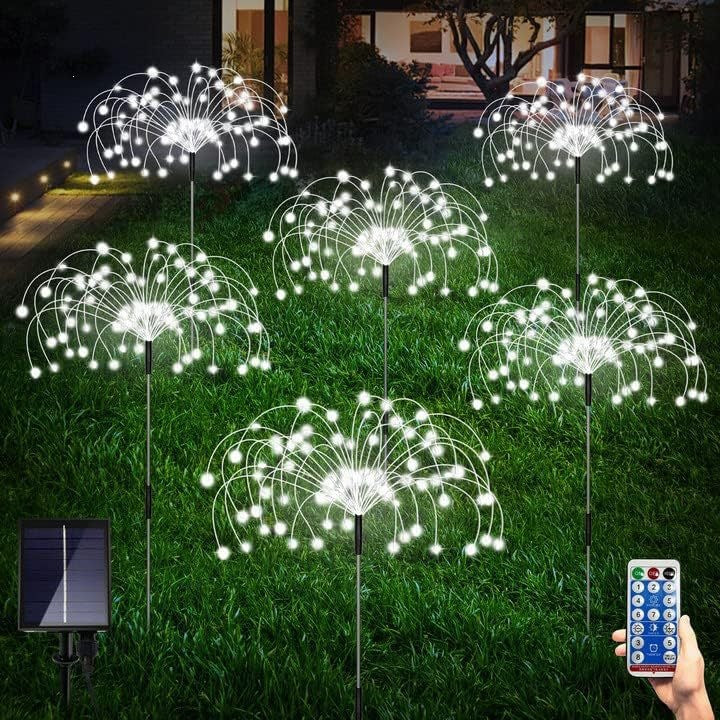 Solarbetriebene Faseroptik Löwenzahn Gartenstecklichter Mit wasserdichtem LED Feuerwerks Effekt Brehn