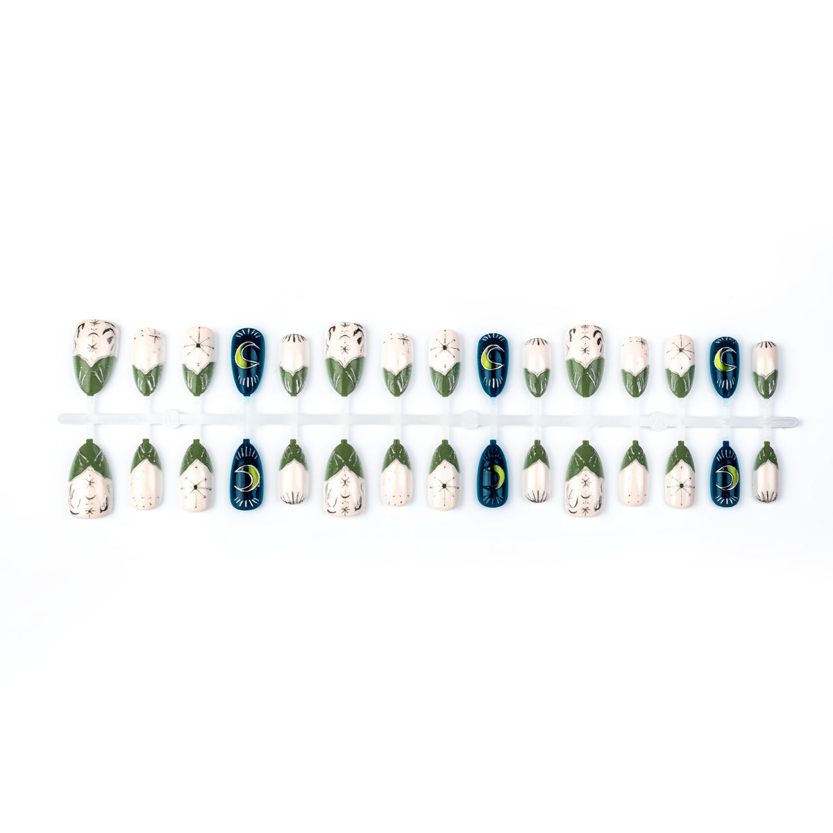 Künstlerisch von der Natur inspirierte Press-On Nail Art Set