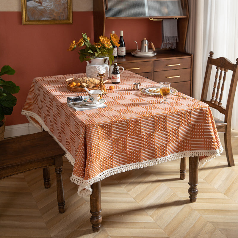 Strukturierte Karierte Tischdecke