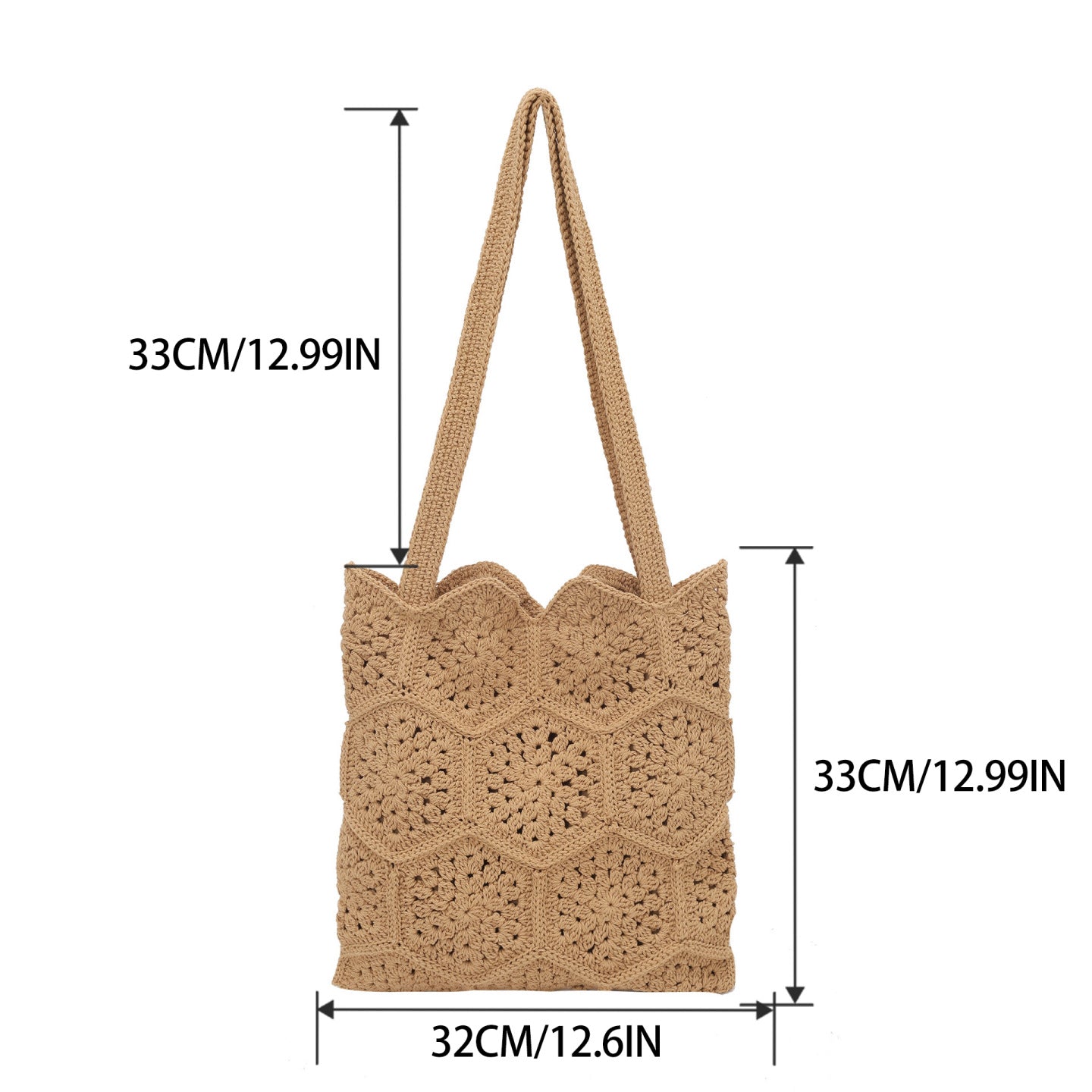 Handgewebte Einkaufstasche mit Einzigartigem Hexagon-Muster Brehn