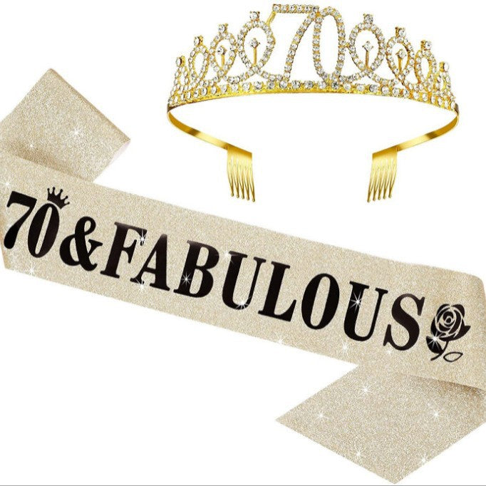 Damen Glitzernde Geburtstagstiaraset mit Sash Brehn