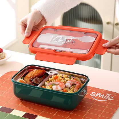 Stilvolle Mehrfach-Fach Bento Lunchbox mit integriertem Besteck
