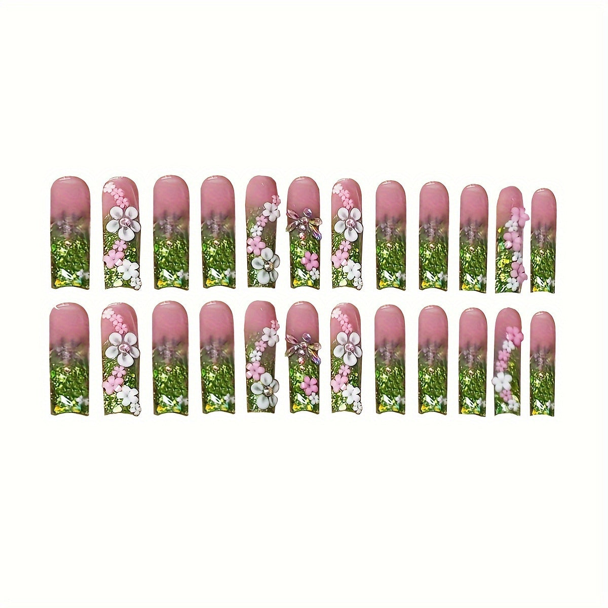 Florale Fantasie Press-On Nagelset Brehn