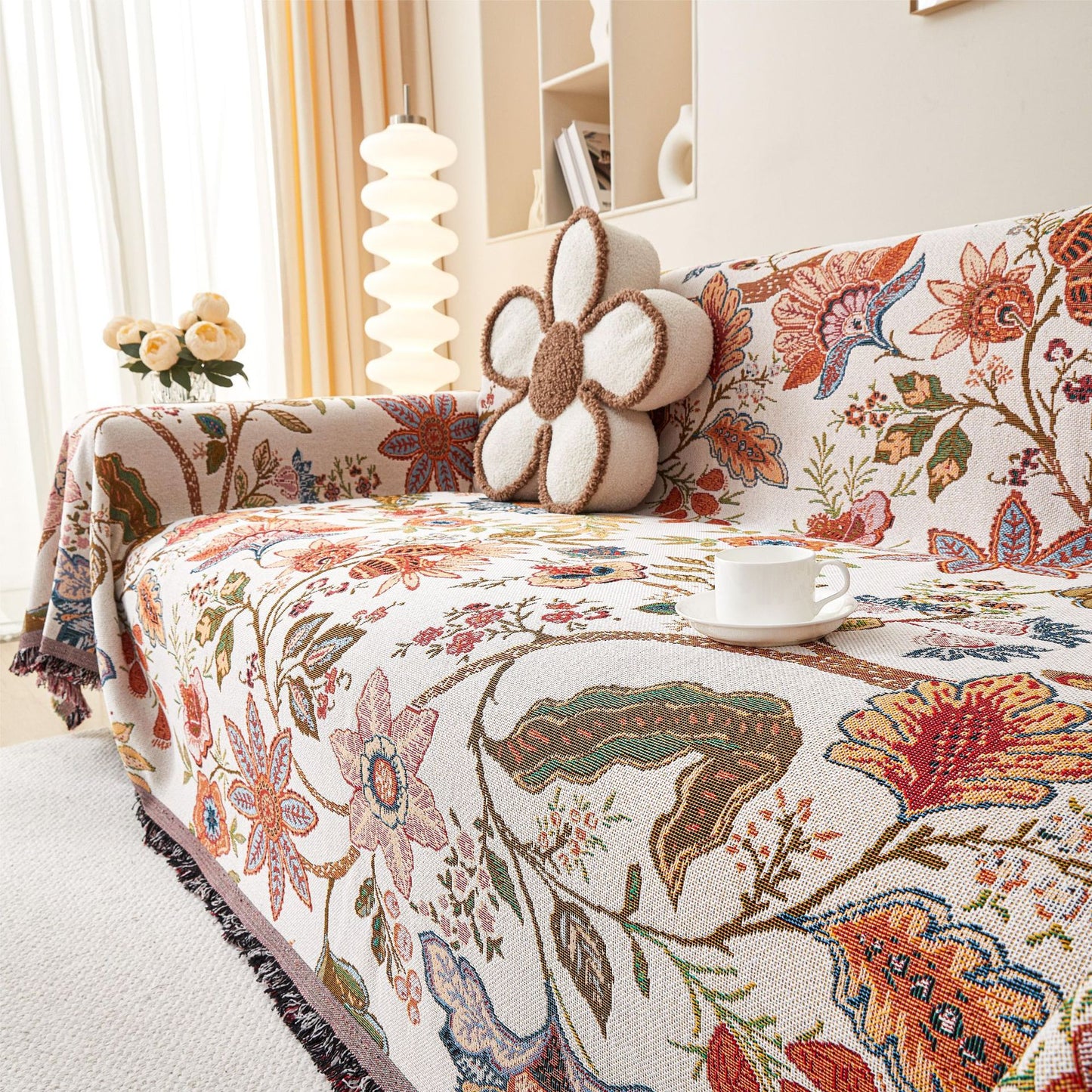 Künstlerisches Blumenmuster Sofaüberwurf