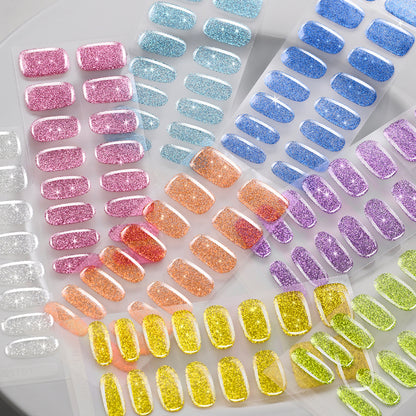 Glitzernde Gel-Nagel-Wraps