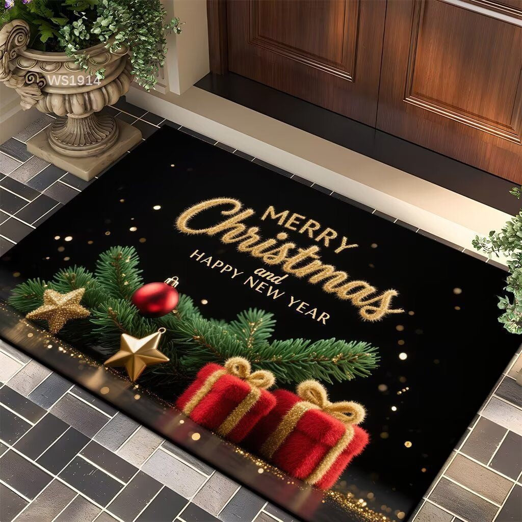 Weihnachtlich gestaltete Fußmatte