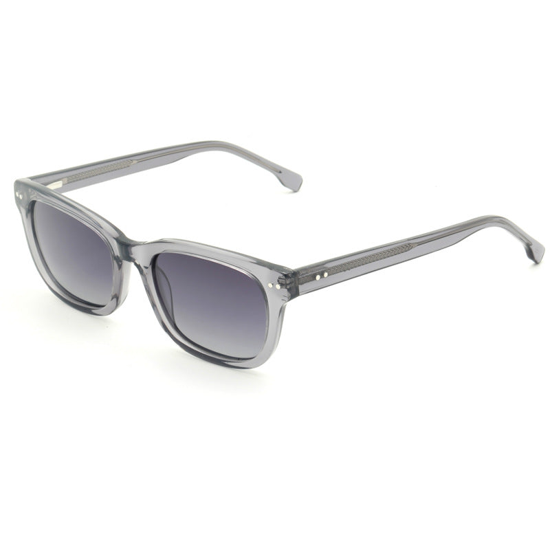 Damen trendige quadratische Sonnenbrille mit transparentem Rahmen Brehn