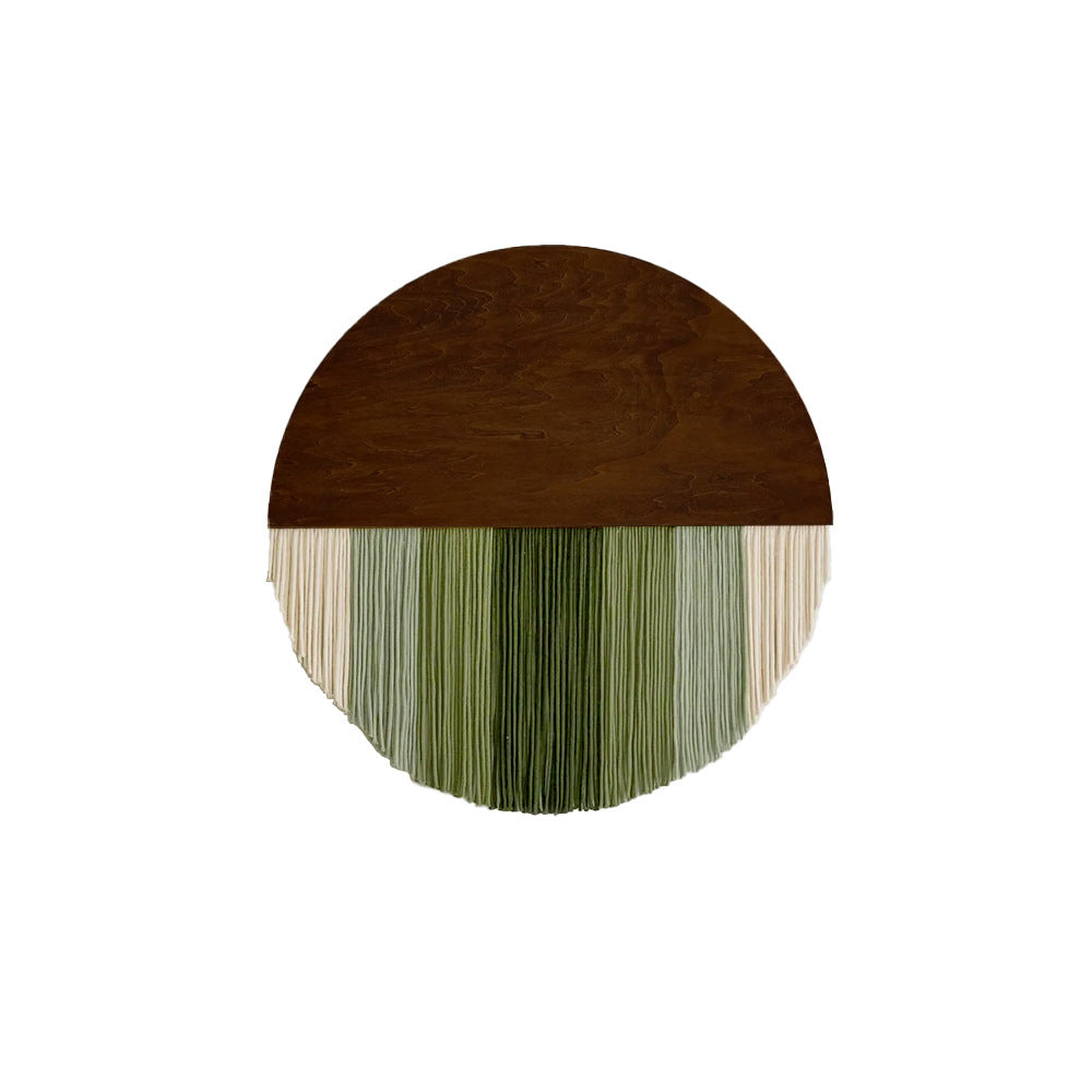 Wandbehang aus gefärbtem Garn und Holz