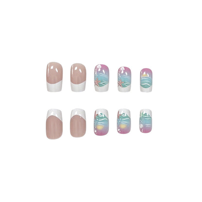 Ozean-Themen Press-On Nagelkunst Brehn