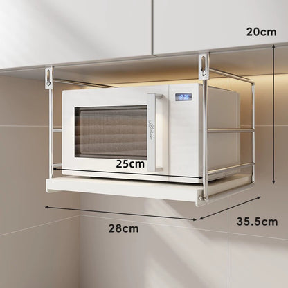 Unterbau Edelstahl Mikrowellenregal mit Schublade und verstellbaren Haken