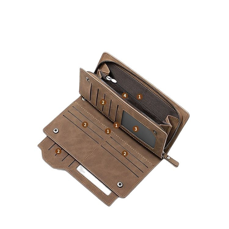 Elegante Leder Geldbörse mit Handgelenkband Brehn