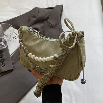 Elegante Perlenakzent Handtasche