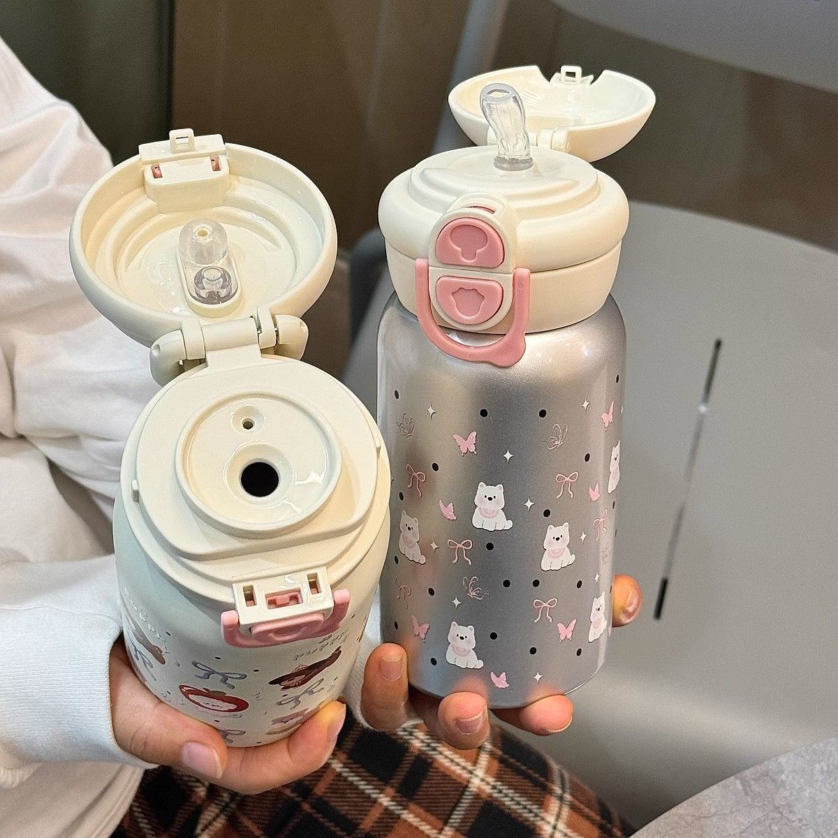 Damen Edelstahl-Trinkflasche mit innovativem Sicherungsverschluss Brehn