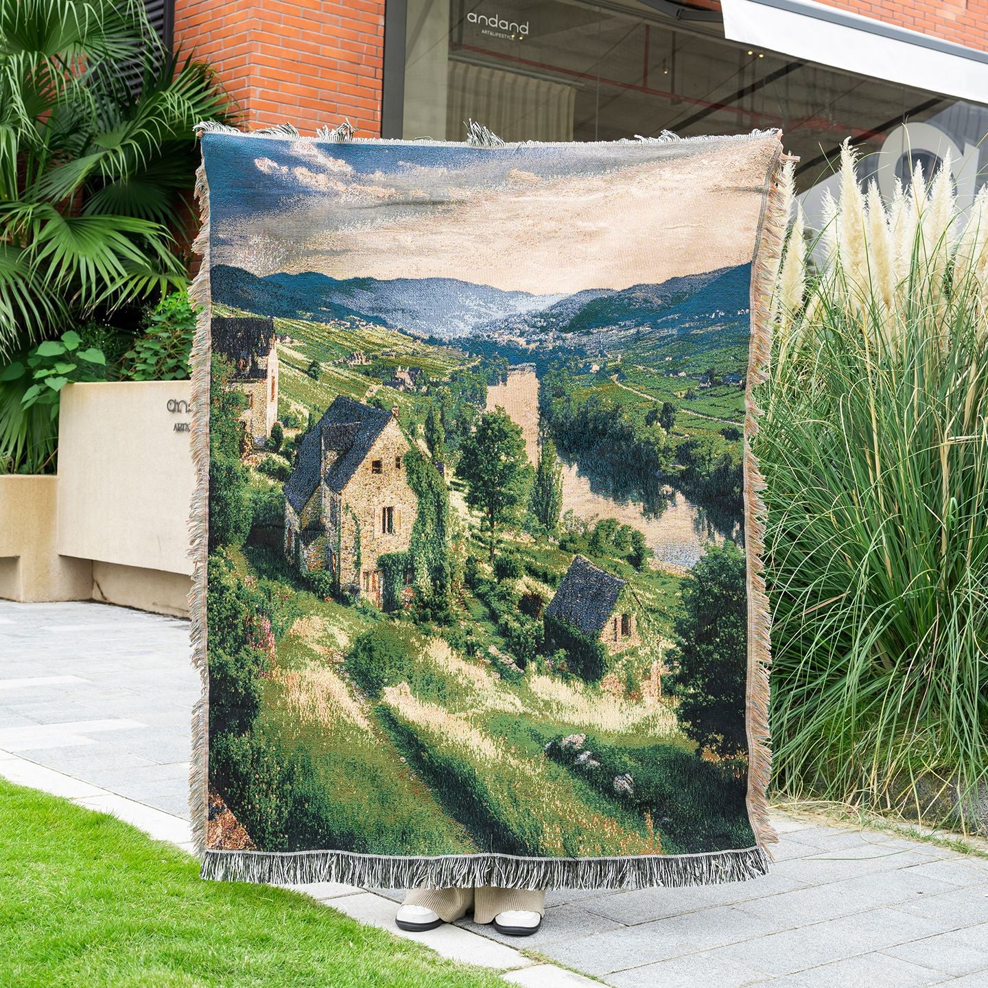 Künstlerische malerische Landschaft Überwurfdecke