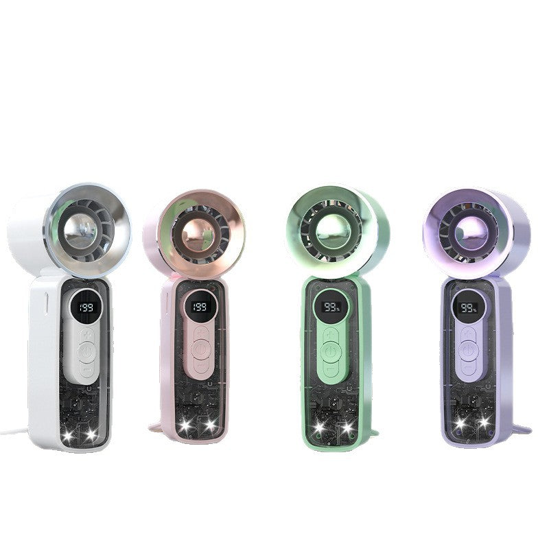 Kühlung bladeless Mikro-Turbine Handventilator mit OLED-Batteriedisplay und ausklappbarem Ständer Brehn