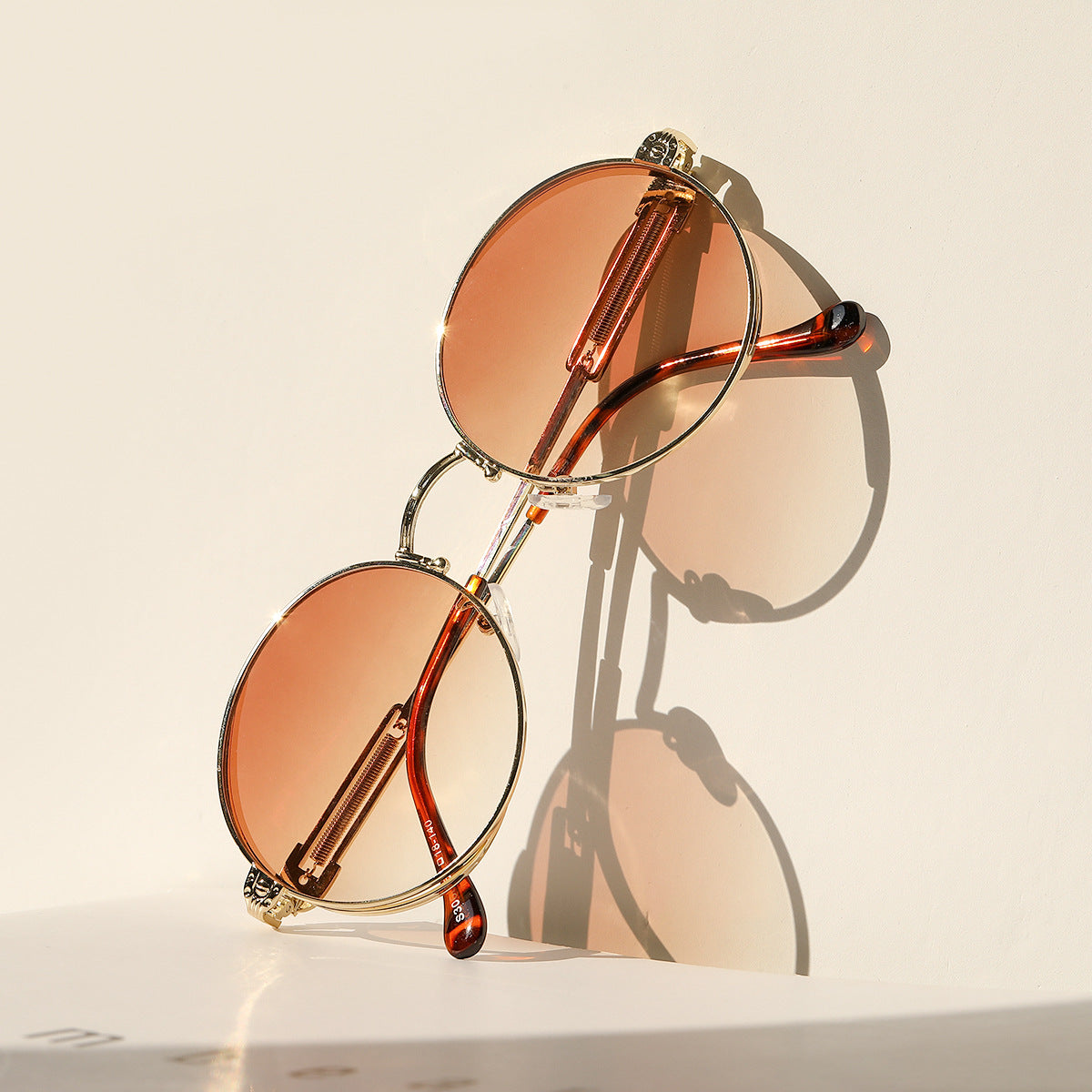 Damen runde Vintage-Sonnenbrille mit exklusivem Metallrahmen Brehn
