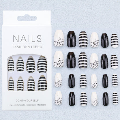 Künstlerisches Grafik Press-On Nagelset Brehn