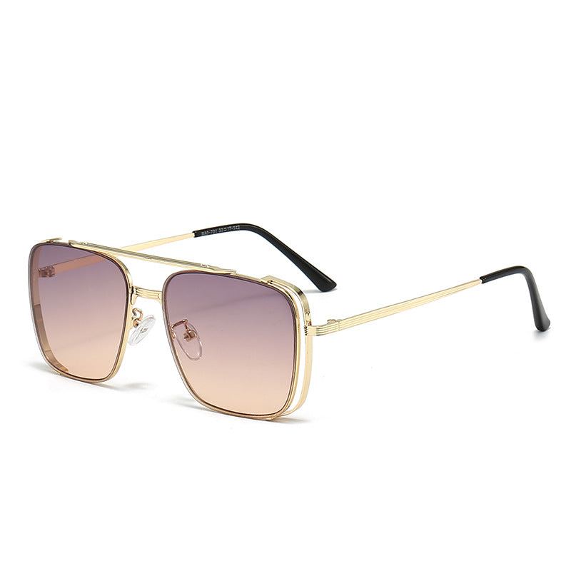 Damen modische quadratische Sonnenbrille mit elegantem Metallrahmen Brehn