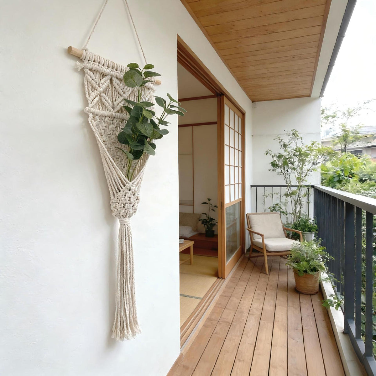 Dekorative Makramee Wandbehang mit eleganten Fransenquasten Brehn
