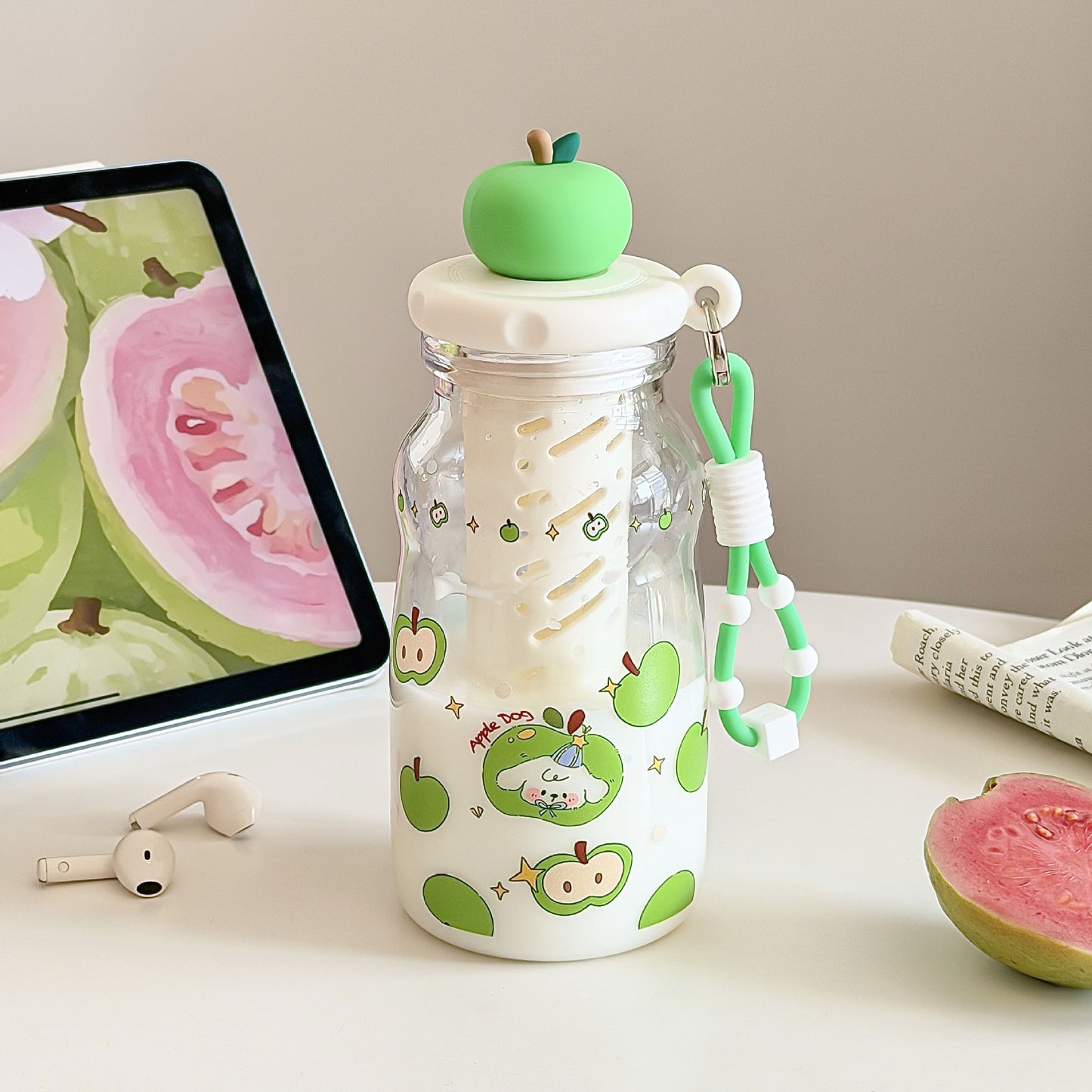 Damen Frucht-Infuser-Flasche mit praktischem Auslaufstopp Brehn
