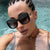 Damen modische oversized Sonnenbrille mit luxuriösem Herzdetail Brehn