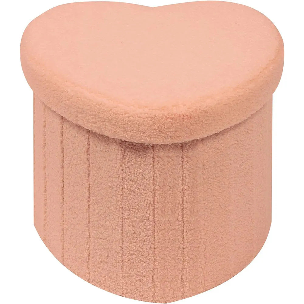 Herzförmiger Plüsch-Speicherhocker Brehn