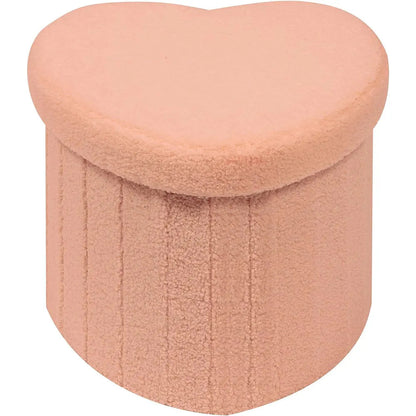 Herzförmiger Plüsch-Speicherhocker Brehn