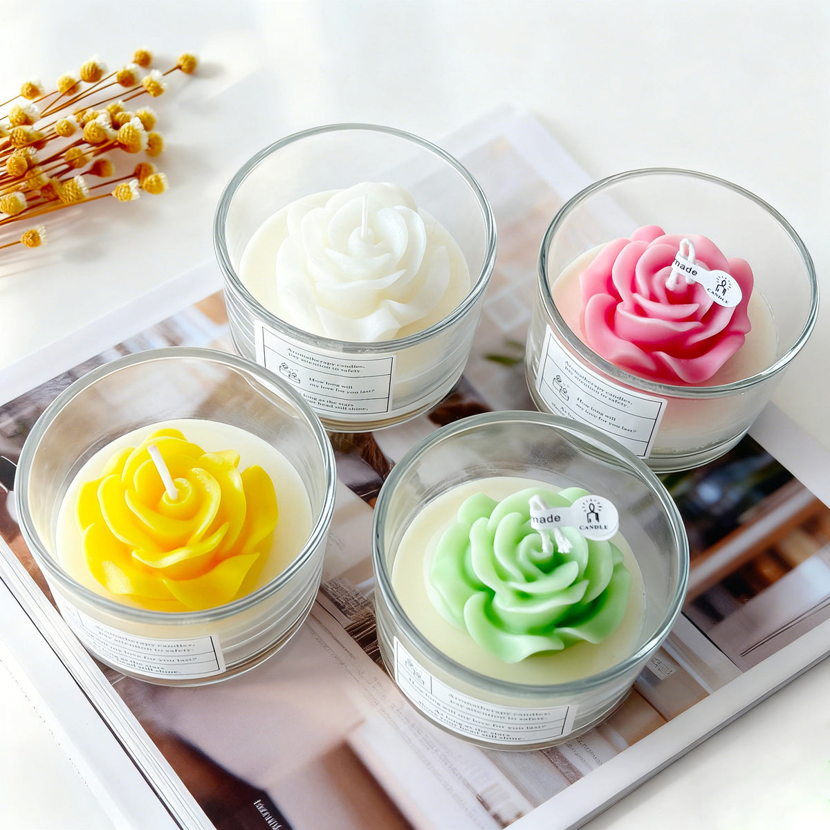 Aromatherapie Rosenförmige Kerze