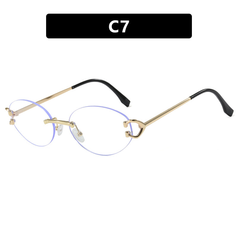 Damen elegante ovalförmige Sonnenbrille mit modischem Metallrahmen Brehn