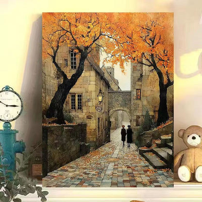 Vintage Europäische Landschaft Leinwand Kunstdruck Brehn
