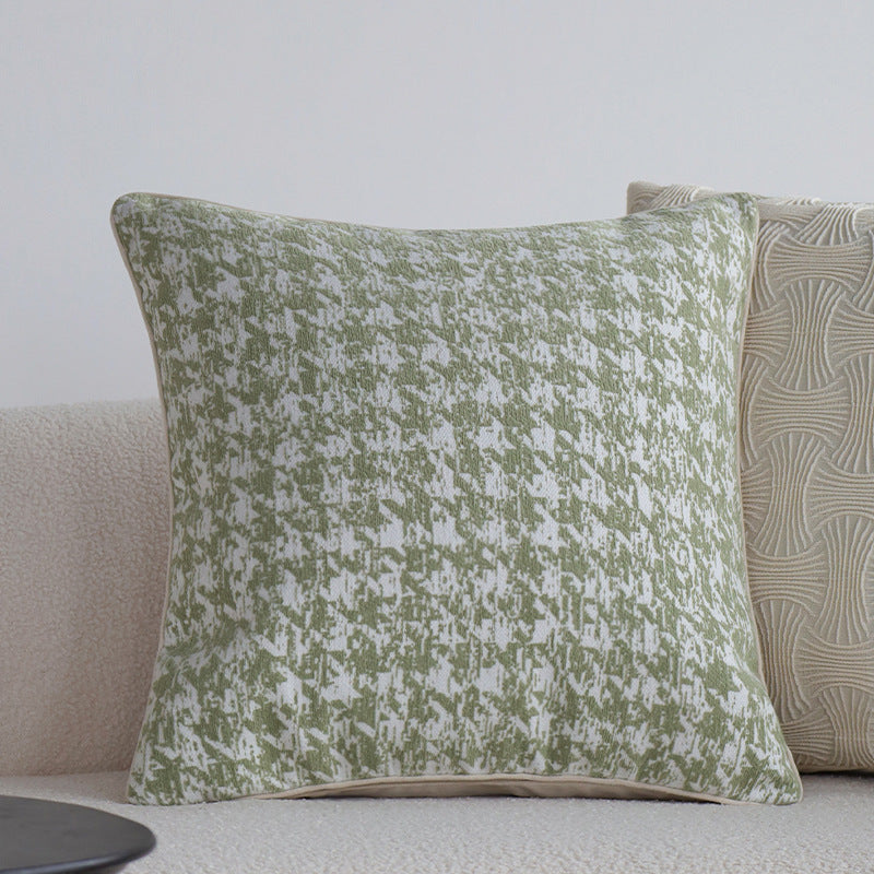 Quadratischer Kissenbezug mit abstraktem Hahnentritt‑Jacquard und feiner Leinenmischung Brehn