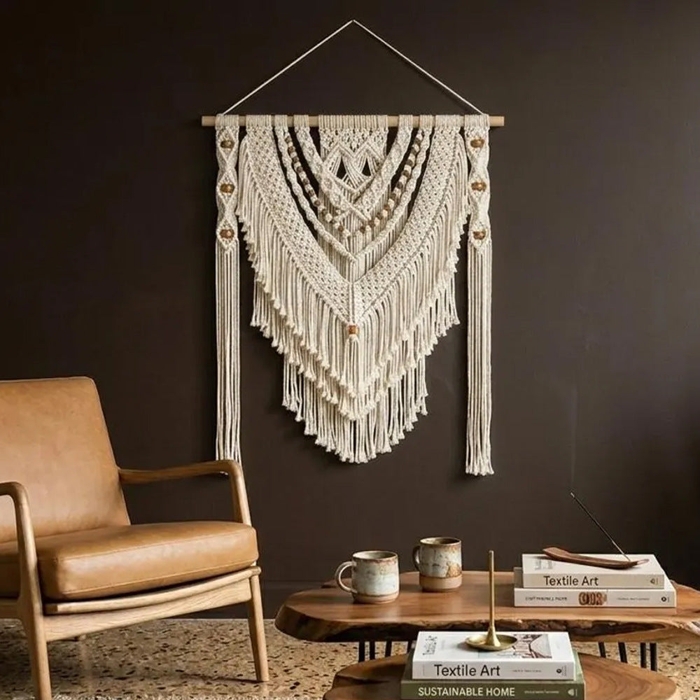 Macramé Wanddekoration mit kreativen Fransen