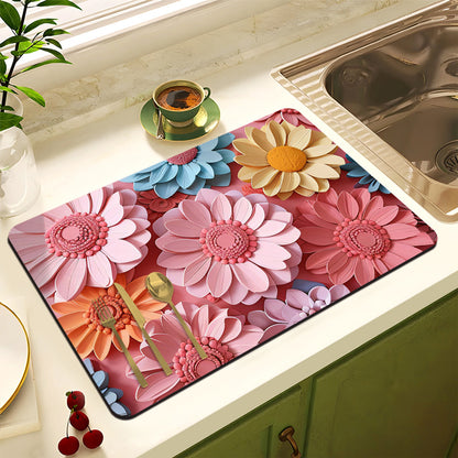 Blumenmuster Anti-Rutsch Küchenmatte