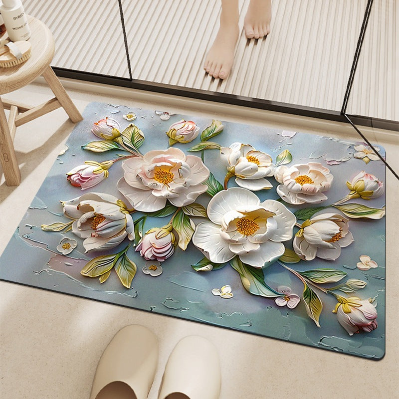 Künstlerisches florales Design Badezimmermatte