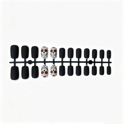Künstlerisches Skull- und Blumen-Nail-Art-Set