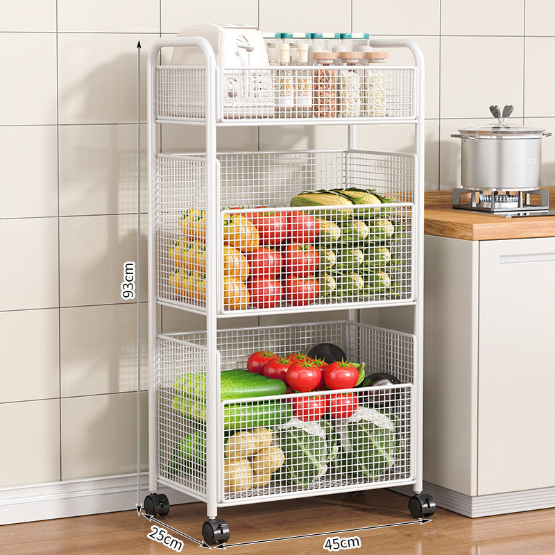 Rolling Kitchen Storage Cart mit Netzkorb Brehn