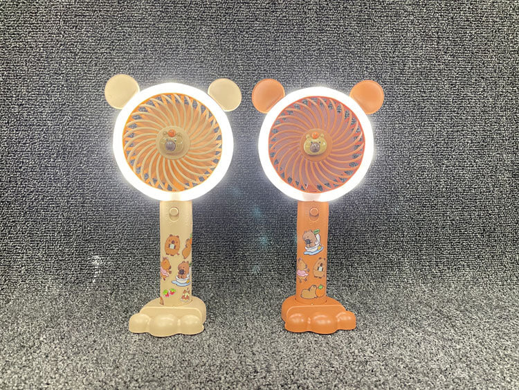 Unisex Tragbarer Handventilator mit LED-Licht und Tiermotiv Brehn