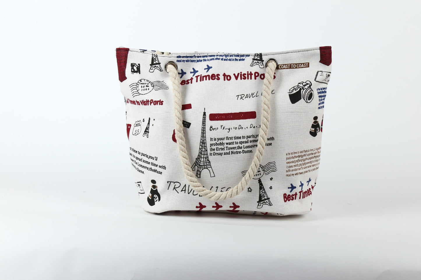Strandtasche Im Maritimen Design mit Robusten Seilgriffen Brehn